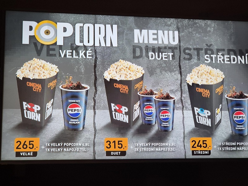 Cinema City Menu cena