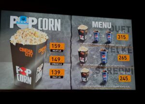 Cinema City popcorn cena